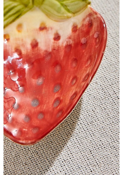 Çilek 2 Seramik Mini Tabak Kırmızı modelleri