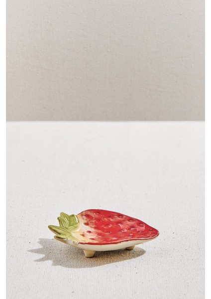 Çilek 2 Seramik Mini Tabak Kırmızı fırsatları