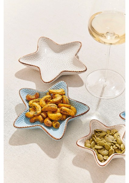 Starfish Seramik Tabak L Mavi