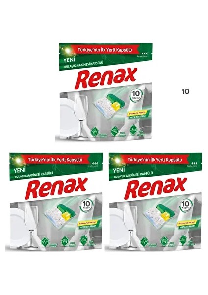 Bulaşık Makinesi Kapsülü Hepsi Bir Arada 10 Lu x 3 Adet