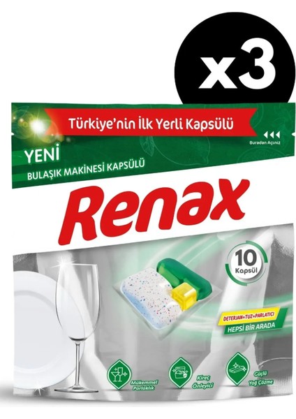 Bulaşık Makinesi Kapsülü Hepsi Bir Arada 10 Lu x 3 Adet fiyatları