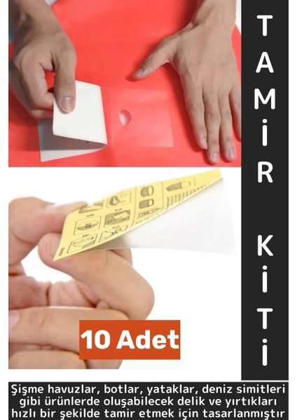 Yüksek Kaliteli Yapışkan Şişme Havuz Simit Yatak Bot Su Altı Şişme Ürün Onarım Tamir Yama Kit 10 Adt