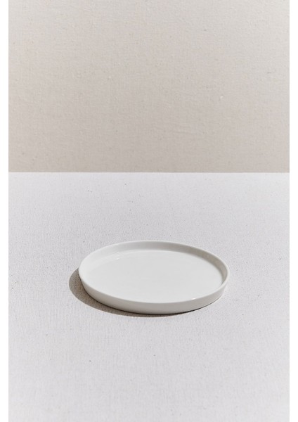 Solid Porselen Ekmek Tabağı Beyaz