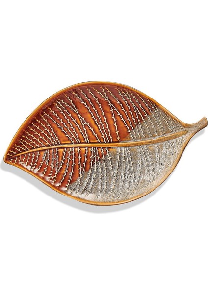 Kahve Sonbahar Seramik Servis Tabağı 25 cm Krem Kahve indirimleri