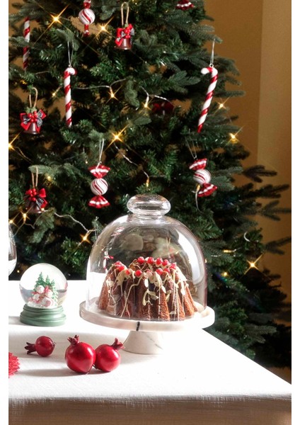 Mermer Ayaklı Kek Tabağı 25 cm