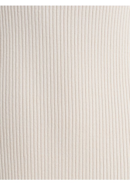 90253 Halter Yaka Fitilli Triko Elbise-Ekru fırsatları