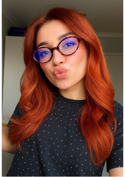 Mavi Işık Korumalı Miux Mi Leopar Desenli Elips Unisex Gözlük Metal Aksesuarlı Uv 400 Ce Belgeli modelleri