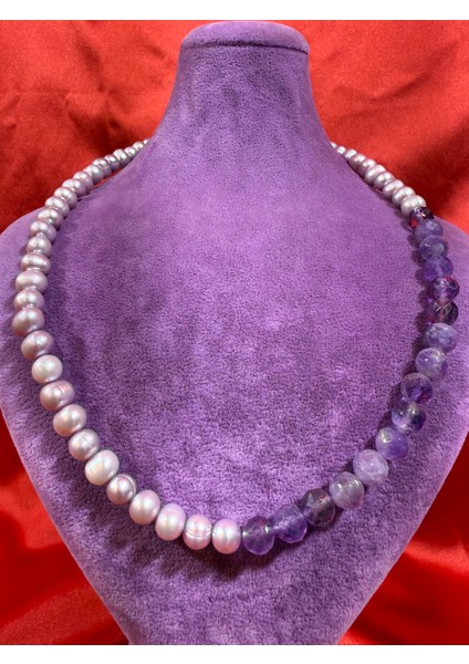 Inci ve Ametist Kolye