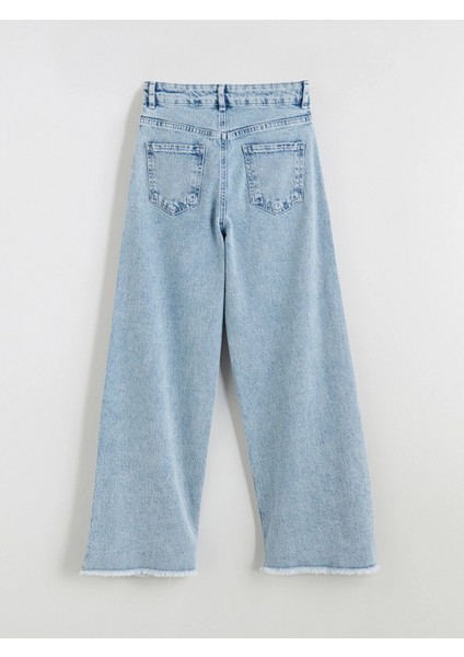 Lcw Kids Mavi Wideleg Kız Çocuk Jean Pantolon modelleri