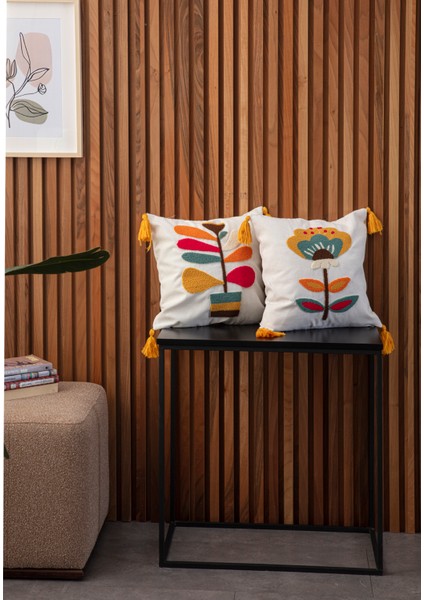 Tekli Premium Punch Işlemeli Nakışlı Dal Çiçek Temalı Kırlent Kılıfı fırsatları