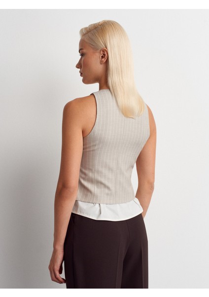 60593 Çizgili Kombine Yelek-Taş fiyatları