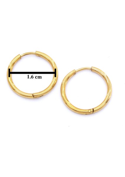 Çelik Halka Küpe Altın Kaplama Düz Model UNK-489 fırsatları