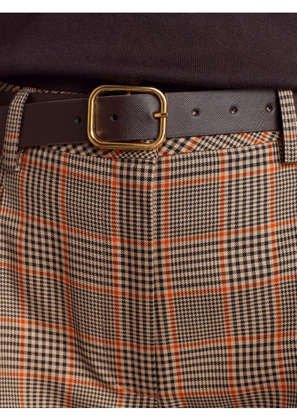 71666 Kemerli Pensli Duble Paça Şort-Kahve fırsatları