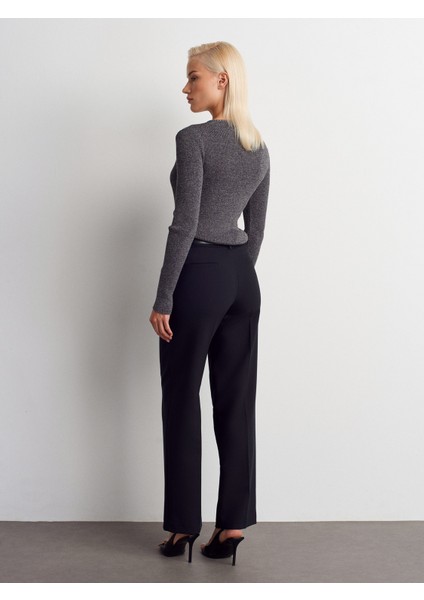 72172 Orta Bel Kumaş Pantolon-Siyah fiyatları