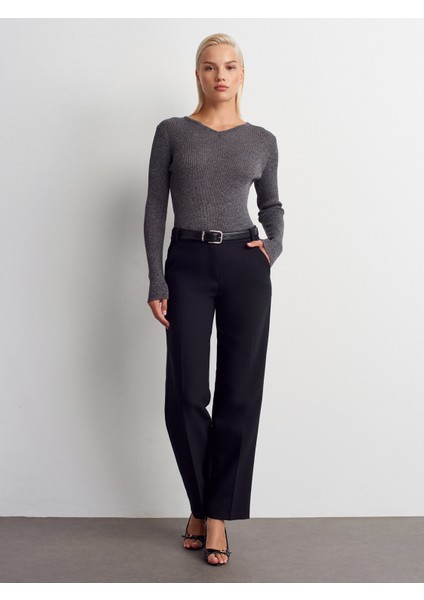 72172 Orta Bel Kumaş Pantolon-Siyah modelleri