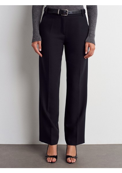 72172 Orta Bel Kumaş Pantolon-Siyah indirimleri