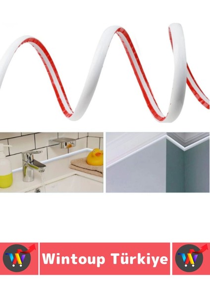 Uzun Ömürlü Lavabo Duş Kenarı Su Sızıntısı Önleyen Kendinden Yapışkanlı Su Bariyeri 2 Metre x 2 Adet fiyatları