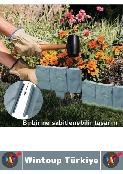 Dış Mekan Kolay Montaj Hava Koşullarına Dayanıklı Şık Estetik Doğal Taş Görünümlü Bahçe Çiti 10 Adet fırsatları