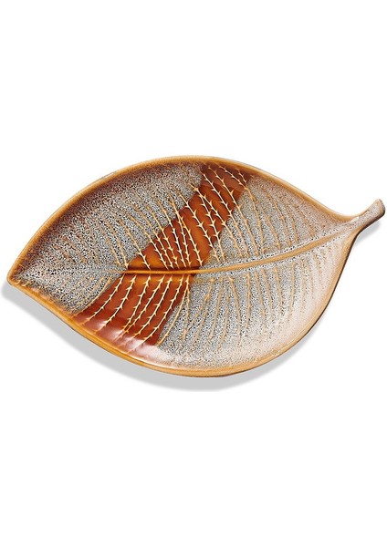 Kahve Sonbahar Seramik Servis Tabağı 21 cm Krem Kahve indirimleri