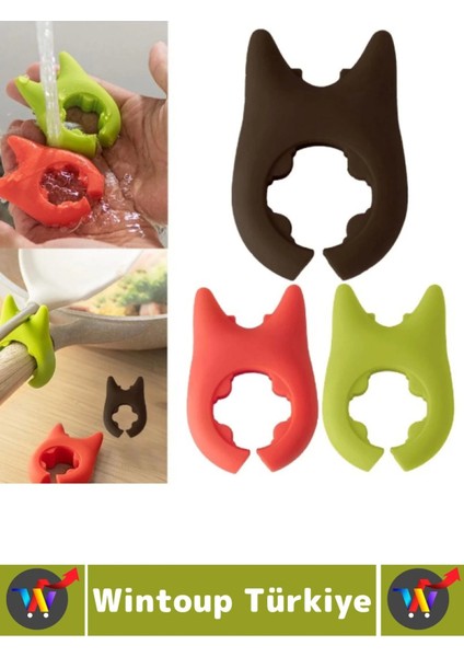 Yüksek Isıya Dayanklı Kaymaz Hijyenik Güvenli Pratik Spatula Çatal Tava Tencere Silikon Kaşık Tutucu modelleri