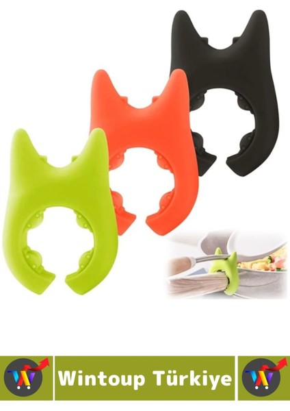 Yüksek Isıya Dayanklı Kaymaz Hijyenik Güvenli Pratik Spatula Çatal Tava Tencere Silikon Kaşık Tutucu indirimleri