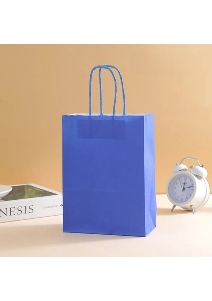 Büküm Saplı Mini Kağıt Çanta SETI-12LI, Parti, Doğum Günü, Hediye Çantaları, 11X15X6 Cm, Mavi modelleri