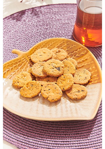 Kahve Sonbahar Seramik Servis Tabağı 20.5 cm Krem Kahve modelleri