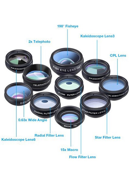 Apexel APL-DG10 10’u 1 Arada Fotoğraflar Için Objektif Seti, Akıllı Telefon Için fırsatları