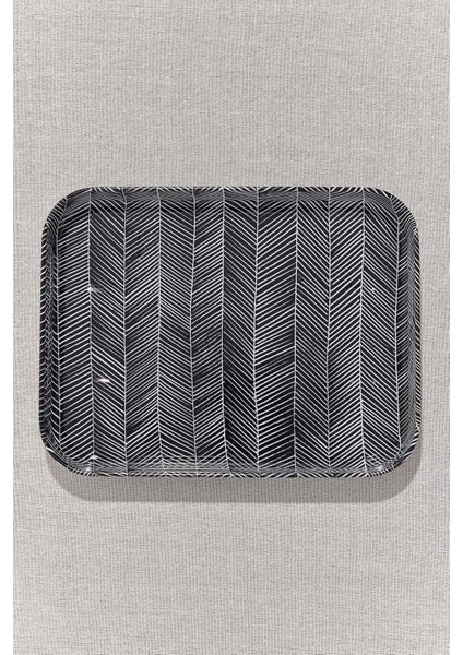 Bistro Tepsi Zik Zak Siyah Beyaz fiyatları