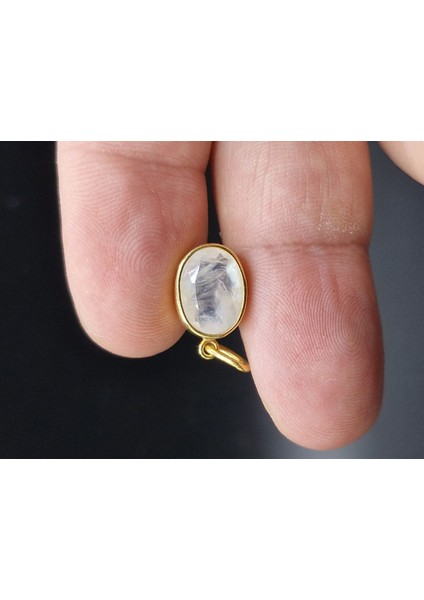 2.15 Gram Natural Aytaşı 925 Ayar Gümüş Kolye Ucu