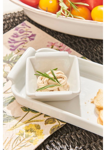 Lokum Porselen Kare Servis S Beyaz