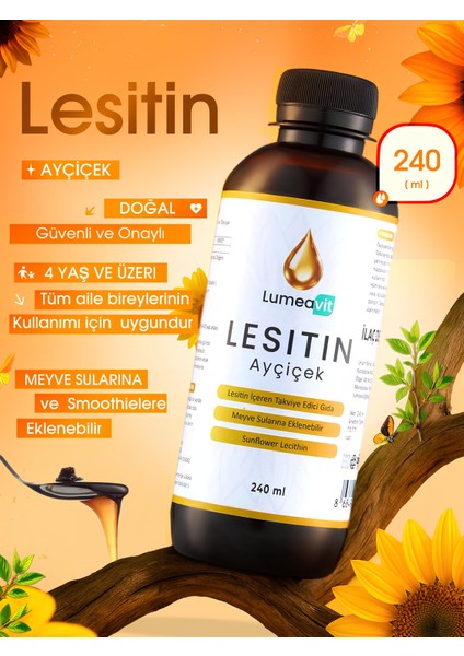 Ayçiçek Lesitin: 240 ml. Takviye Edici Gıda.