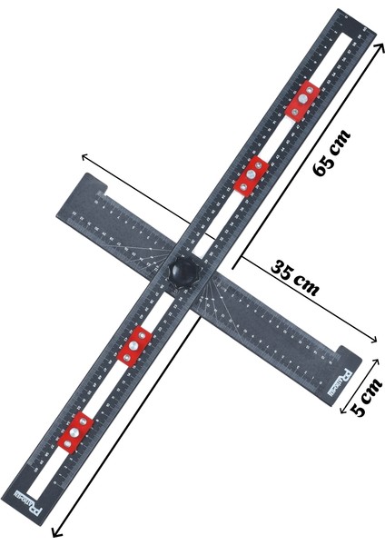 60 cm T Cetveli Gönye Açılı Kulp ve Delik Delme Şablonu fiyatları