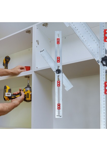 60 cm T Cetveli Gönye Açılı Kulp ve Delik Delme Şablonu