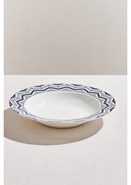 Nautical Porselen Çukur Tabak Mavi Beyaz fiyatları