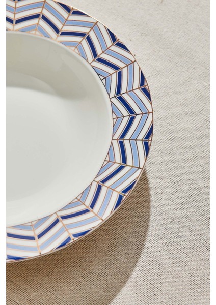 Nautical Porselen Çukur Tabak Mavi Beyaz modelleri