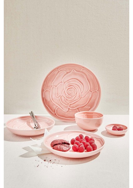 Rose Seramik Çukur Tabak Pembe fırsatları