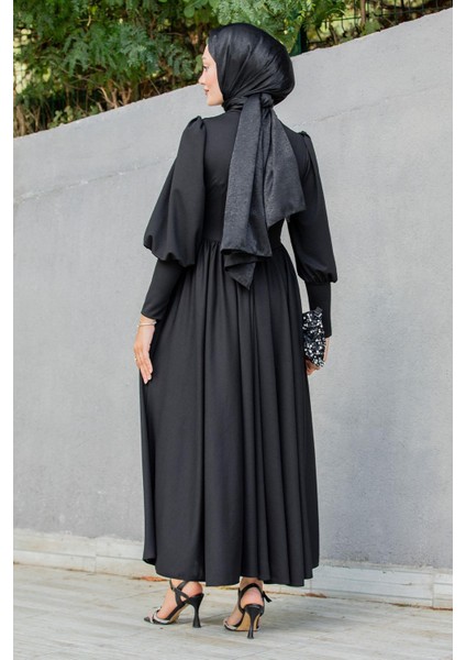 Madam Kuplu Tasarım Elbise-Siyah modelleri