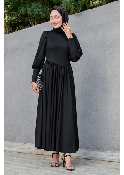 Madam Kuplu Tasarım Elbise-Siyah fırsatları