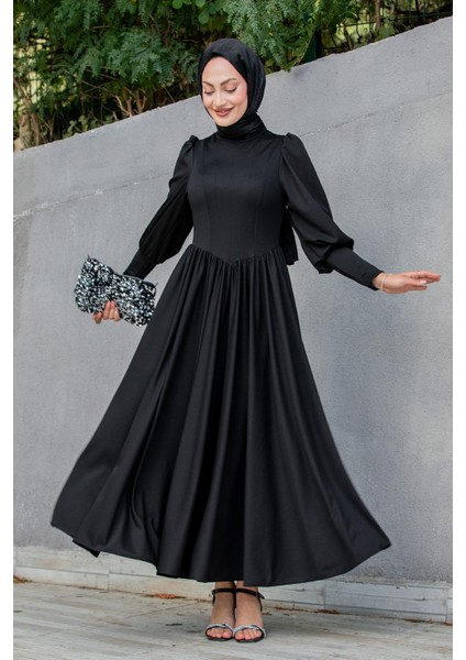 Madam Kuplu Tasarım Elbise-Siyah indirimleri