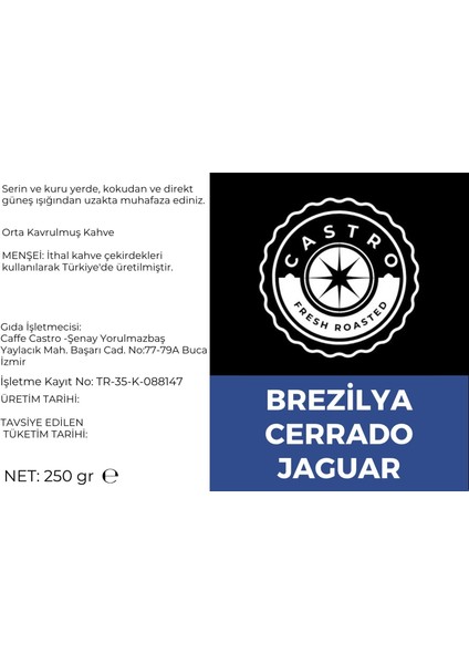 Brezilya Cerrado Jaguar Kahve 1000 GR. (4X250 Gr) modelleri
