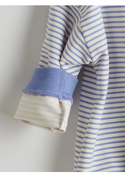 Lcw Baby Mor Çizgili Kız Bebek Sweatshirt ve Tayt 2'li