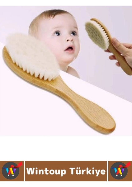 Bebek Hassas Cilt Için Banyo Saç Bakım Tarak Fırça Organik Keçi Kılı Ahşap Saplı Bebek Banyo Tarağı modelleri