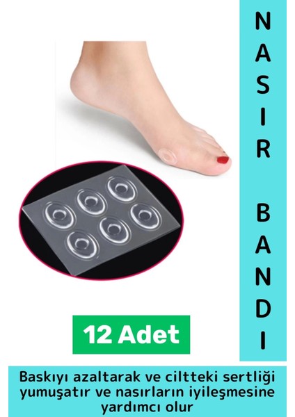 Gündelik Ayak Parmak Topuk Baskı Rahatsızlık Sürtünme Azaltan Cilt Yumuşatan Tırnak Bandı 12 Adt