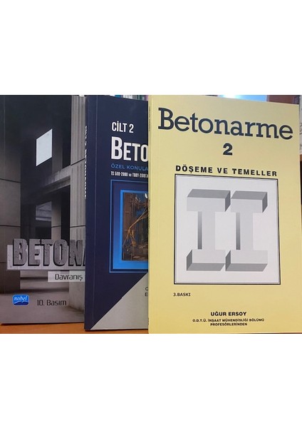 3 Kitap Bir Aada-Betonarme Cilt-1 – Betonarme Cilt-2- Betonarme-2 Döşeme ve Temeller Ders Kitai