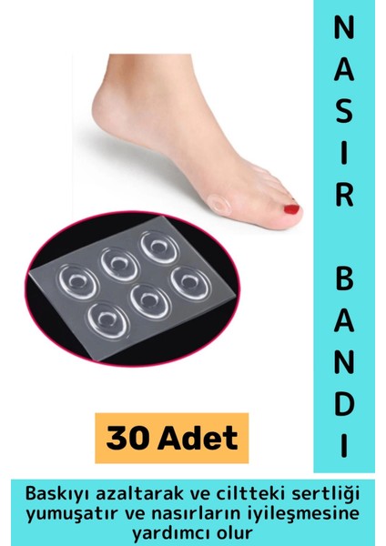 Gündelik Ayak Parmak Topuk Baskı Rahatsızlık Sürtünme Azaltan Cilt Yumuşatan Tırnak Bandı 30 Adt