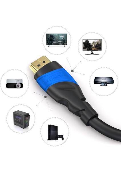 – 8k/4k HDMI Kablosu – 1,5 M – 8k@60 Hz (Hızlı Ultra Hd Için Ekstra Bakır, 4K@120 Hz/8k@60 Hz – HDMI 2..0 modelleri