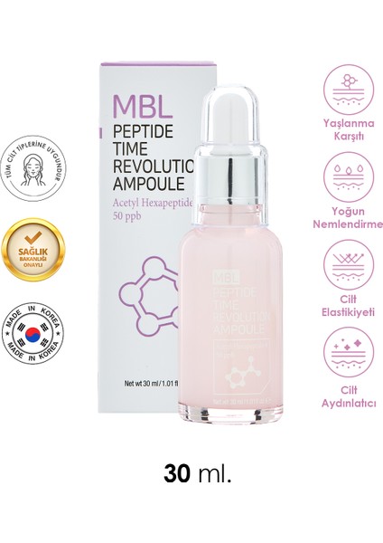 Teresia Peptit Kompleksi Içeren Ampoule Serum Anti-Aging Kırışıklık Karşıtı 30ML