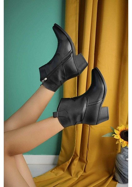 Western Acı Kahve Kısa Kovboy Çizme 6 cm Topuklu Rahat Yürüyüş İçin Tasarlandı