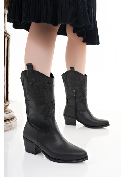 BAHRİNA Western İşlemeli Uzun Kovboy Çizme modelleri